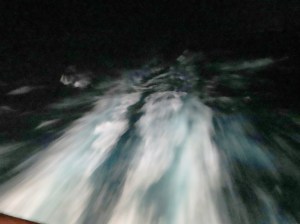 Night time view of the deck we were on hanging out.