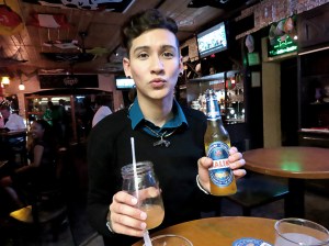 My double fisting pose. Drinking Bahamian beer. It honestly tasted just like a corona lol.